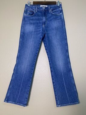 AMO Women's Medium Blue High-Rise Wide-Leg Jeans